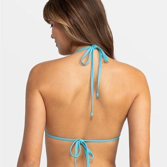 2 Piece Electric Blue Roxy Complete Triangle Bikini Set Swim Suit Set - Picture 8 of 9